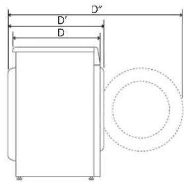 LG F4WM309WE - Afmetingen(mm) - 2