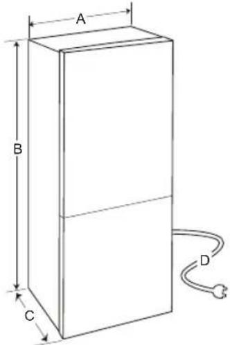 LG GBB72MCEGN - Dimensjoner og klaring - 1