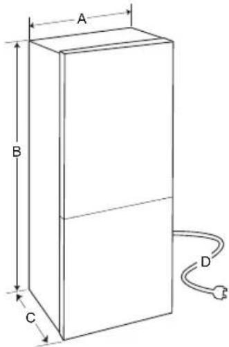 LG GBB72MCEGN - Dimensiones y separaciones - 1