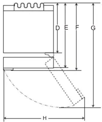 LG GBB71PZEGN - Dimensiuni și distanța față de alte obiecte - 2