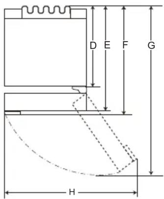 LG GBB71PZEGN - Dimensjoner og klaring - 2