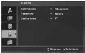HLOC0D Restrizione ▶ Shiocate Password ▶ Nuova Codice Area ▶ IT Muovere ▶ Selezione
