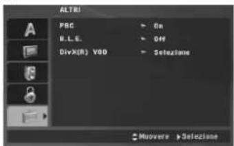 ALTRI PBC B.L.E. DivX(R) VOD On Off Selectane Muovere Selectane