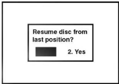 Resume disc from last position? 2. Yes