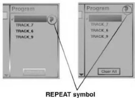 Program TRACK_7 TRACK_6 TRACK_9 Program TRACK_7 TRACK_6 TRACK_9 Clear All REPEAT symbol