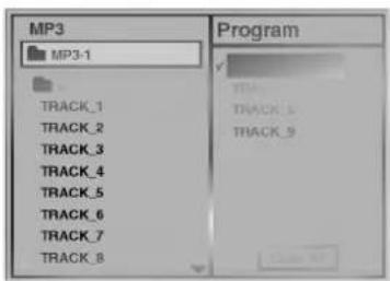 MP3 MP3-1 TRACK_1 TRACK_2 TRACK_3 TRACK_4 TRACK_5 TRACK_6 TRACK_7 TRACK_8 Program TRACK_1 TRACK_9 Close 00