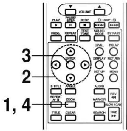VOLUME PLAY PHASE/STEP STOP -BIGP- PROG REPEAT TEST TONE SOUND MODE BY PASS LEVEL DELAY ENTER DISPLAY RETURN SET-UP MENU S-TITLE ANGLE AUDIO REPEAT ZOOM MARKER REV A-B B-SLOW SCAN TITLE CLEAR SEARCH FWD 1, 4