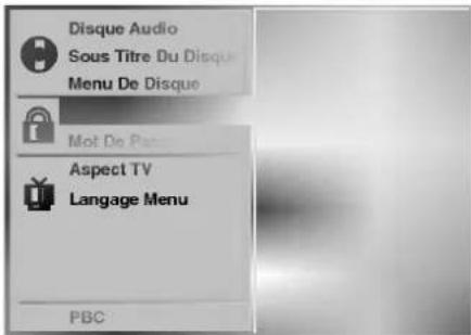Disque Audio Sous Titre Du Disque Menu De Disque Mot De Par Aspect TV Langage Menu PBC