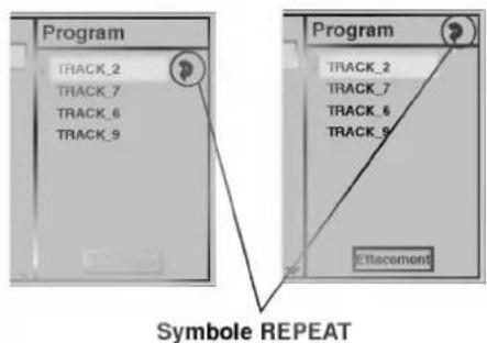 Program TRACK_2 TRACK_7 TRACK_6 TRACK_9 Symbole REPEAT Program TRACK_2 TRACK_7 TRACK_6 TRACK_9 E:\tacement