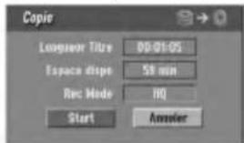 Copy Longuever Tube 00-01-05 Espace disp 50 min Rec Mode NQ Start Answer