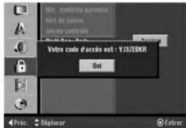 Na : contrisp parentul met de passe Ausser contrôle Vuit Des Prés Votre code d'accès est : VJ3ZEBKR Oui Préc : Déplacer Entrer