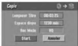 Copy Language Title 00-02.75 Space dimo 1239 m/s Rec Mode HQ Start Annoter