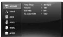 LG BD390C - Menu [AFFICHAGE] - 1