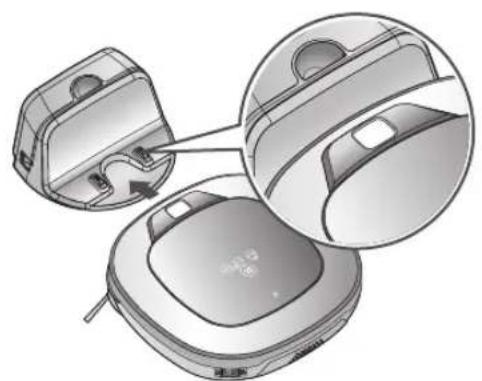 LG VR64702LVMT - Bij de melding "Batterijniveau is laag. Zet de Hombot in het laadstation" - 1