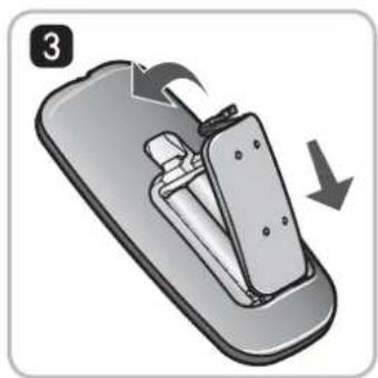 LG VR64702LVMT - Loading the remote controller battery - 3