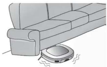 LG VR64702LVMT - Par un message vocal "L'aspirateur robot ne peut pas continuer son nettoyage. Vérifi ez la zone autour." - 1