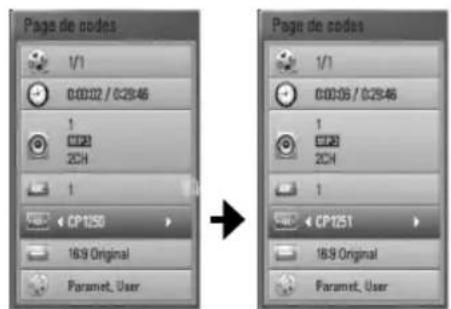 LG BD550C - Changement de la page de code de sous-titrage MOVIE - 1