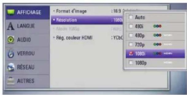 LG BD620C - Réglage de la résolution - 3