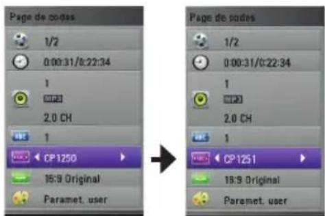 LG BD620C - Changement de la page de code de sous-titrage MOVIE - 1