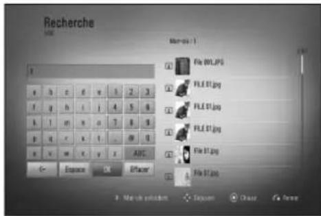 LG BD590C - Recherche de contenu sur le disque dur à l'aide du nom de fi chier - 2