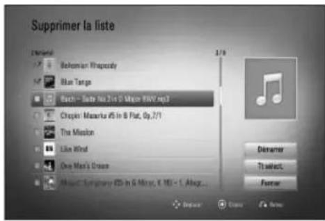 LG BD590C - Suppression d'un fi chier audio de la liste de lecture - 1