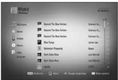 LG BD590C - Utilisation du menu Médiathèque - 2