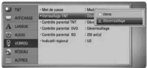 LG BXC590 - Réglage du verrouillage de la télévision numérique - 1