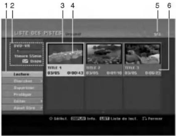 LISTE DES PISTES Original DVD-VR Theorem 5 Series DPS Disp Lecture Chromes Superlmer Problus Editor Aout Eire TITLE 1 03/05 0:00:43 TITLE 2 03/05 0:01:10 TITLE 3 03/05 0:06:23 © Sèdict. INFO. LISTE Listé de lact. Formar