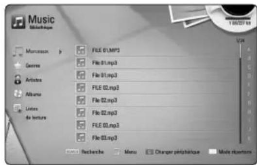 LG BD690C - Utilisation de la Bibliothèque Musicale - 1