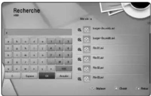 LG BD690C - Recherche de fichiers sur le disque dur par nom de fichier - 2
