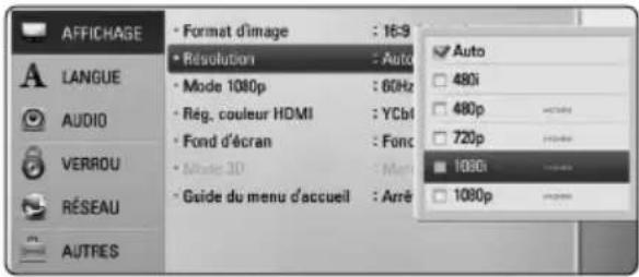 LG BD660C - Réglage de la résolution - 3