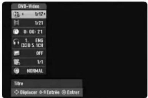 DVD-Video 1/17+ 1/21 0: 00: 21 1. ENG DCID 5.1CH OFF 1/1 NORMAL Titre Déplacer 0-9 Entrive Entrer