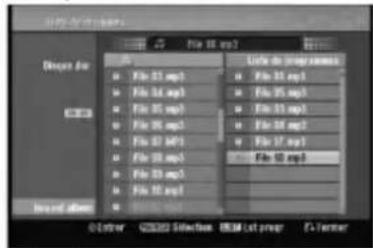 LG RH1999MS - Options du menu de la Liste de programmes - 1
