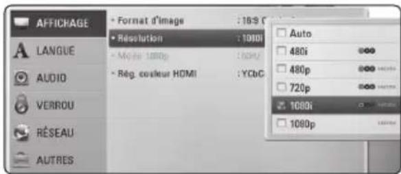 LG BD640C - Réglage de la résolution - 1