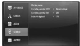 LG BD350C - Menu [VERROU] (Contrôle Parental) - 1