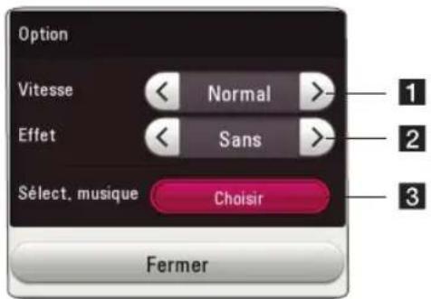 LG BP145 - Réglage des options du diaporama - 1