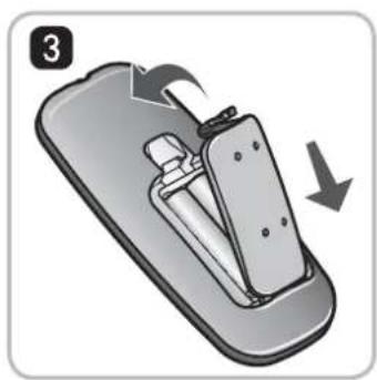 LG VR34406LV - Loading the remote controller battery - 3