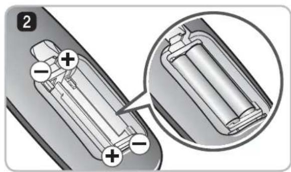 LG VR34406LV - Loading the remote controller battery - 2