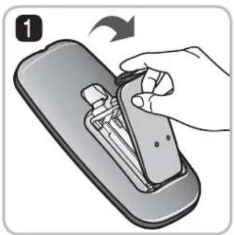 LG VR34406LV - Instalacion de las pilas del mando a distancia - 1