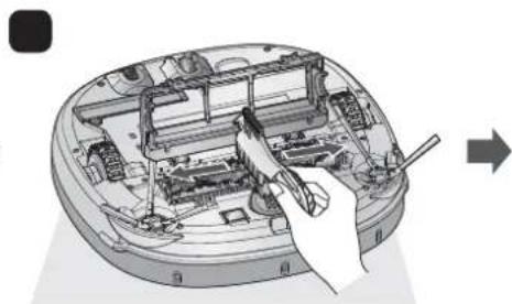 LG VR34406LV - Al messaggio vocale, "Togliere qualsiasi materiale estraneo alla spazzola centrale di HomBot." - 3