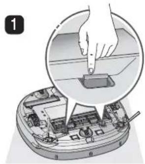 LG VR34406LV - Al messaggio vocale, "Togliere qualsiasi materiale estraneo alla spazzola centrale di HomBot." - 1