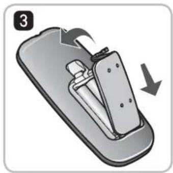 LG VR34406LV - Mise en place des piles dans la télécommande - 3