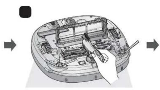 LG VR34406LV - Message vocal : "retirez les corps étrangers de larosse sous l'aspirateur robot. - 2