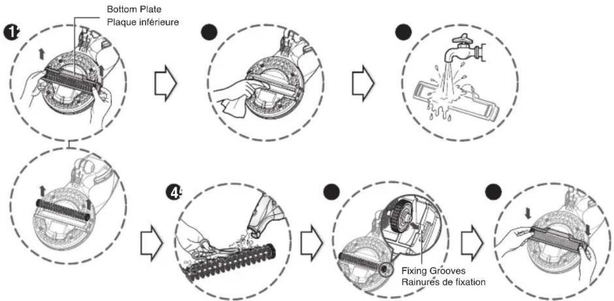 LG VH9500DSW - Instructions d'utilisation Nettoyage du réceptacle de la brosse rotative - 1