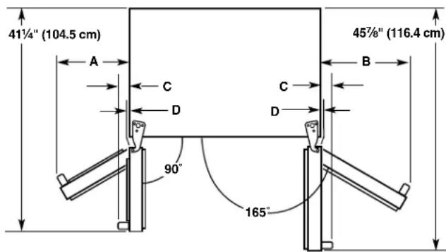 JENN-AIR JSC23C9EEM - Door Swing Dimensions - 1