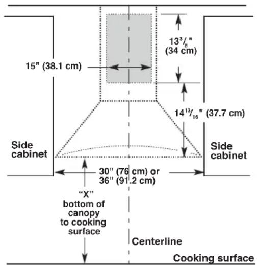 JENN-AIR WVW73UC6LS - Dimensions du placard - 1