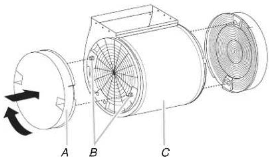 JENN-AIR UXL5430BSS - Remplacement du filtré à charbon : - 1