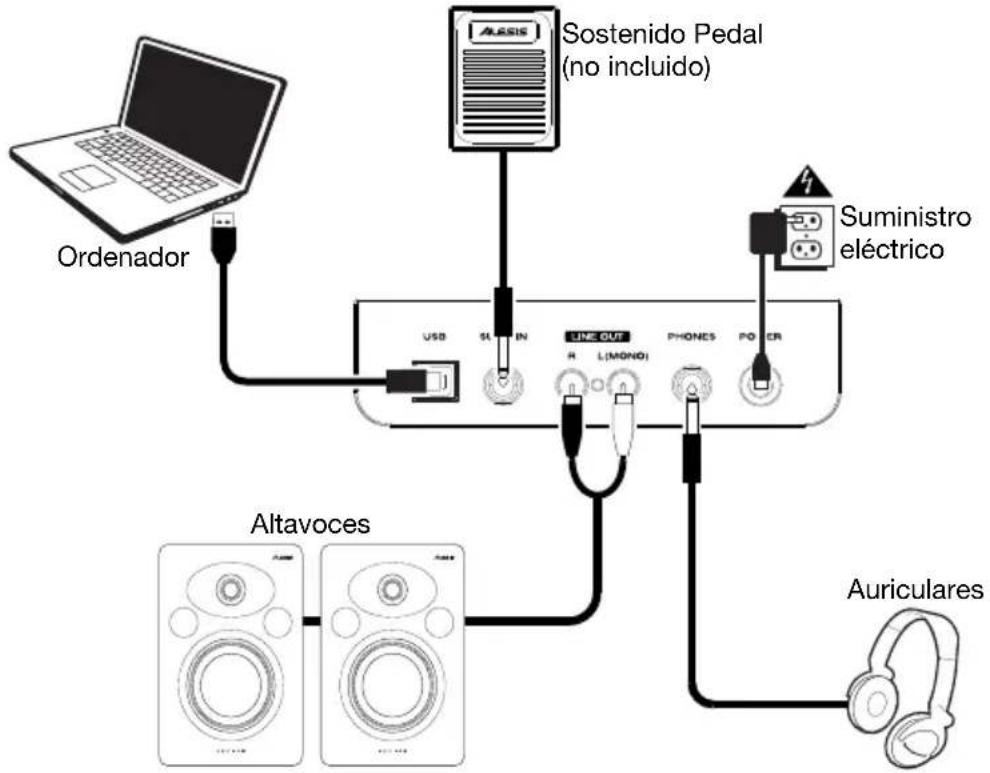 ALESIS Recital 61 - Diagrama de conexión - 1