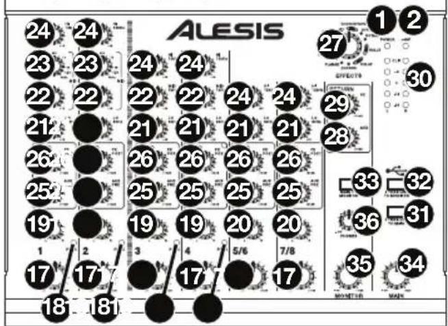 ALESIS MultiMix 8 USB FX - Oberseite - 2
