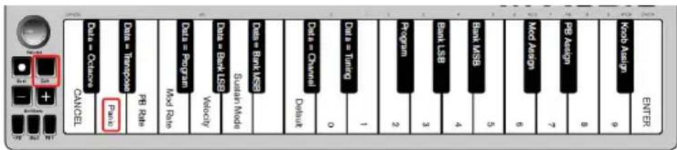 ALESIS Q Mini - So senden Sie einen "Reset All Controllers"-Befehl: - 1